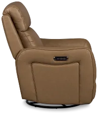 Julian Brown Lthr/vinyl Power Swivel Glider Recliner
