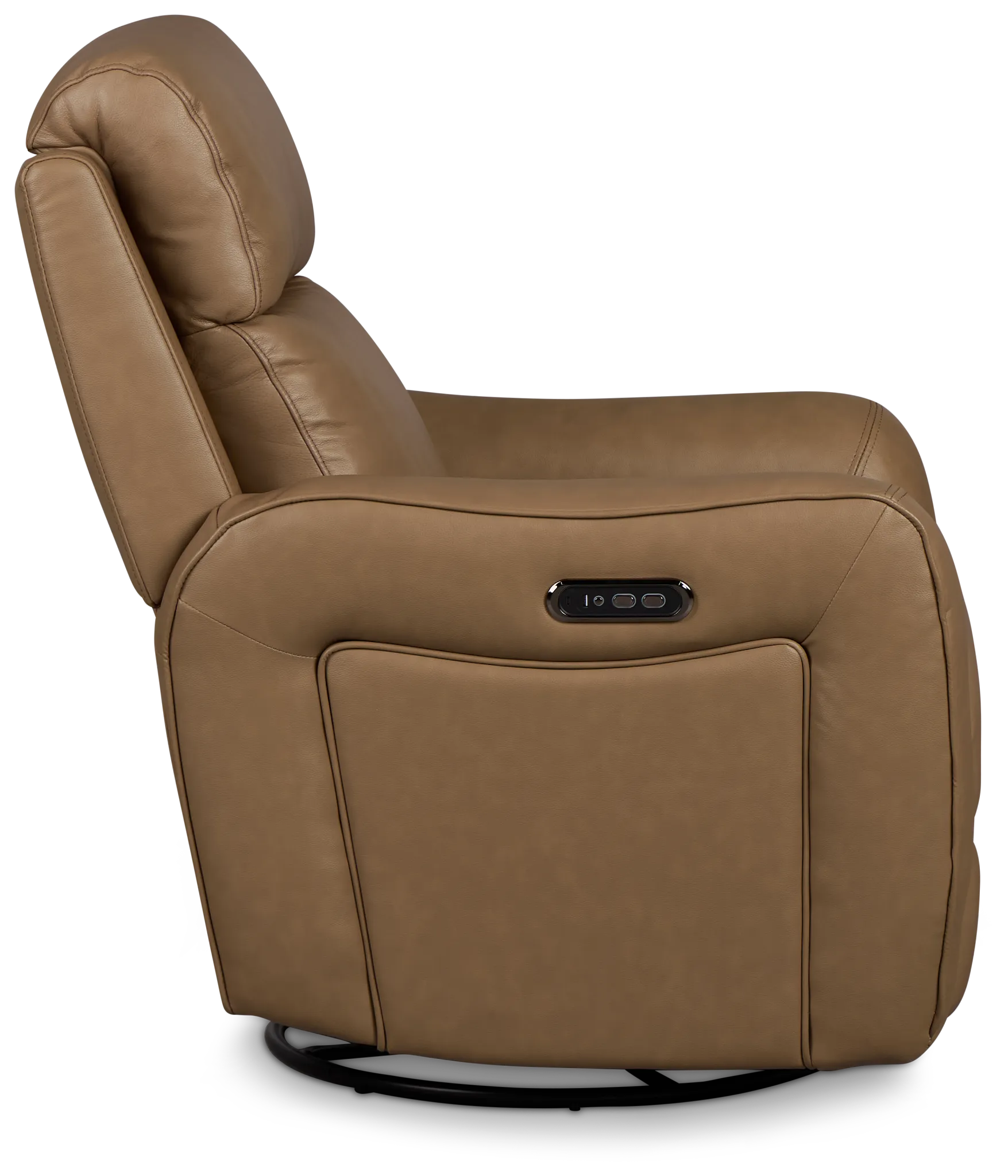 Julian Brown Lthr/vinyl Power Swivel Glider Recliner