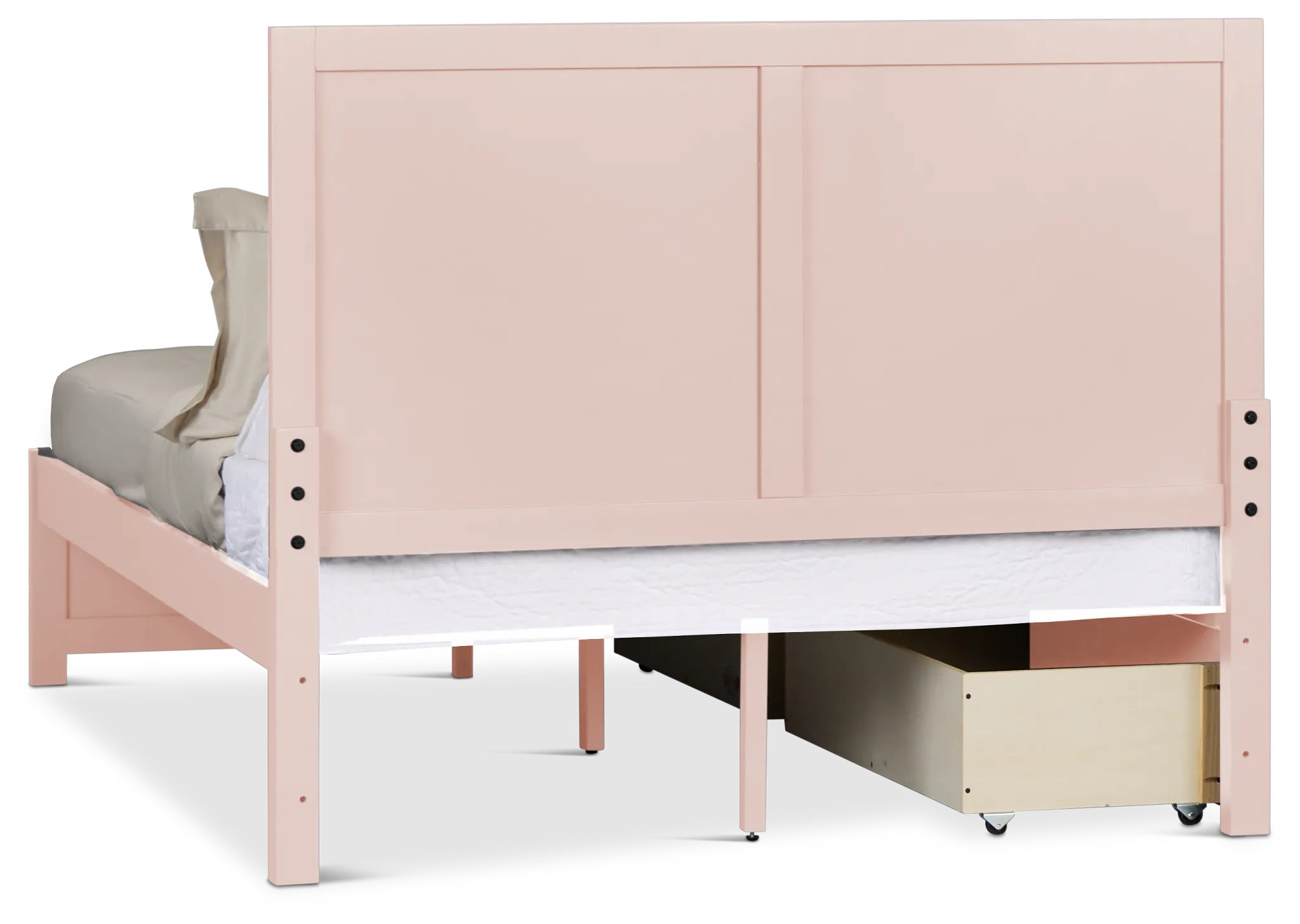 Charleston Pink Panel Bed With 2 Storage Drawers