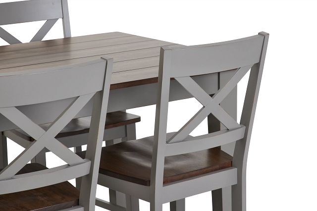 Sumter Gray High Table & 4 Barstools