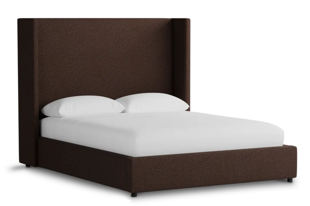Captiva Elite Dark Brown 60" Upholstered Shelter Bed