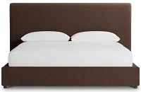 Grayton Elite Dark Brown 54" Upholstered Platform Bed