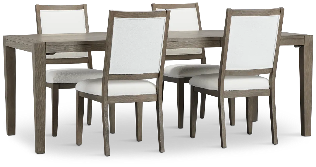 Alden Gray Rect Table & 4 Chairs