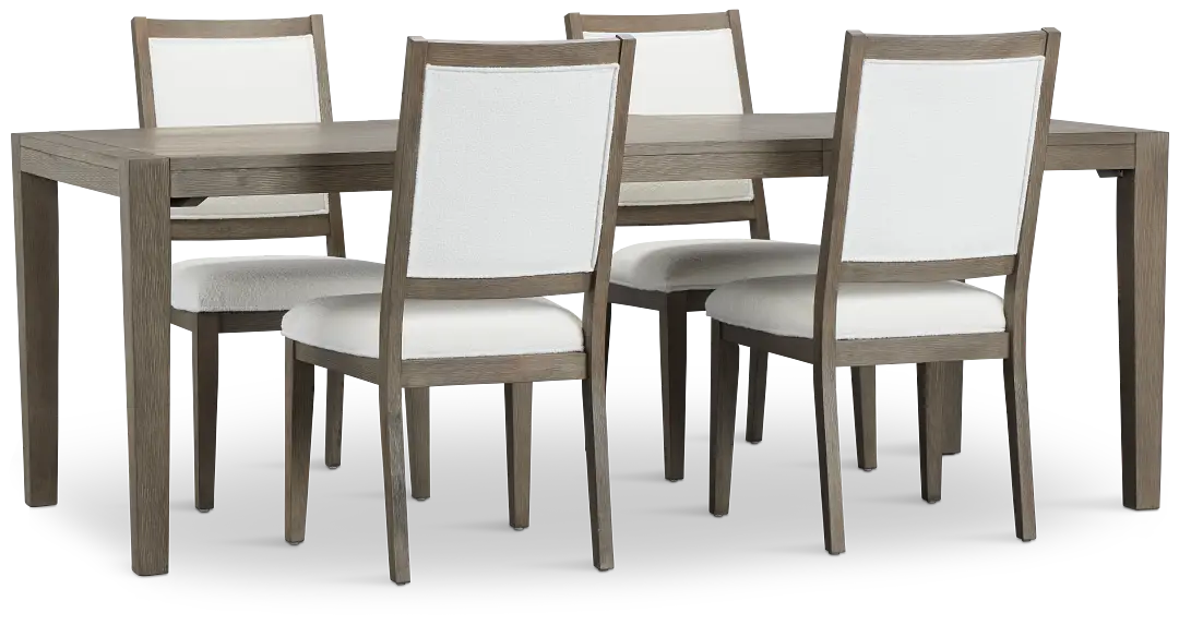 Alden Gray Rect Table & 4 Chairs Alden Gray Rect Table & 4 Chairs