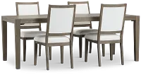 Alden Gray Rect Table & 4 Chairs