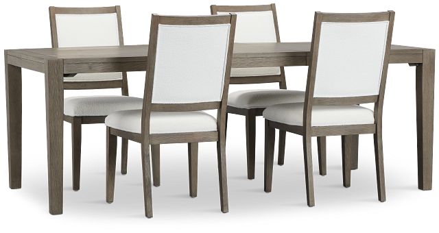 Alden Gray Rect Table & 4 Chairs