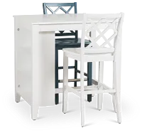 Edgartown White Storage High Table & Mixed Barstools