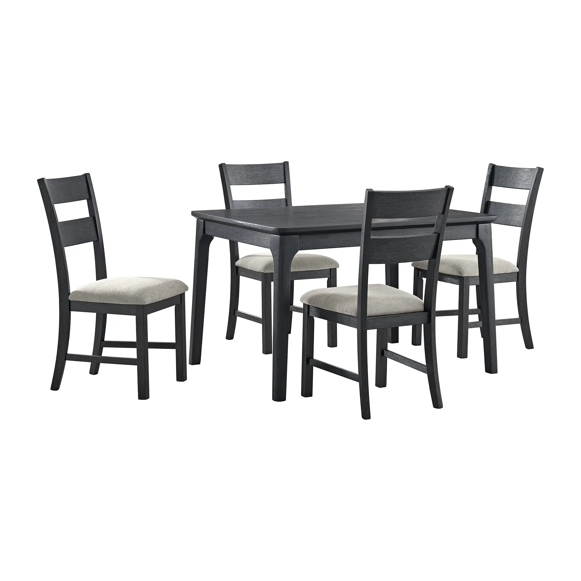 Kerensa Black Rect Table & 4 Upholstered Chairs Kerensa Black Rect Table & 4 Upholstered Chairs