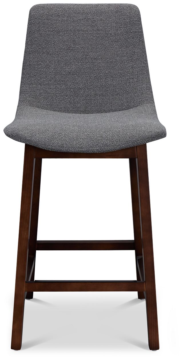 Hamilton Dark Gray Fabric 24" Upholstered Barstool