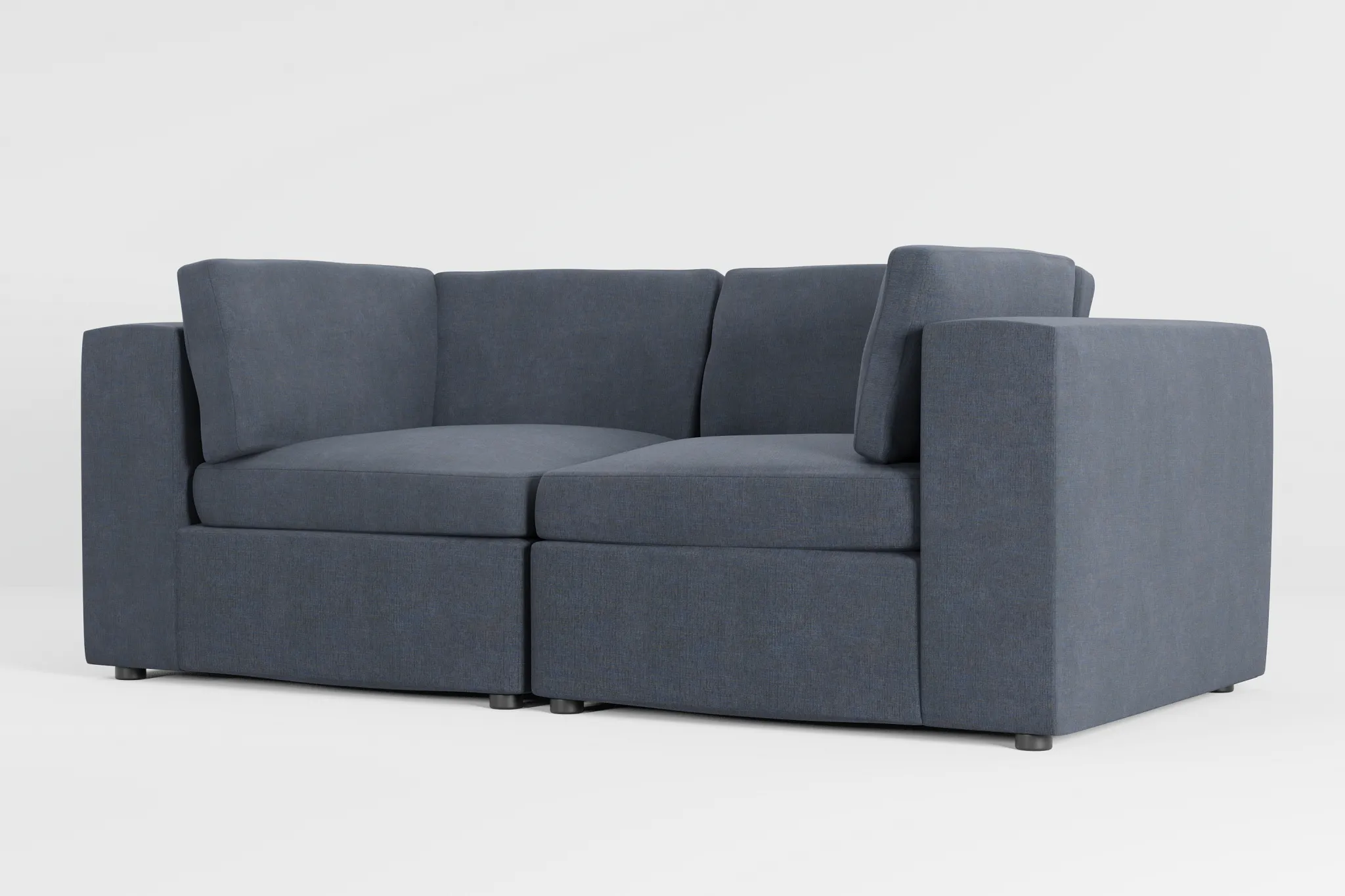 Destin Victory Dark Blue Fabric 2-piece Modular Sofa