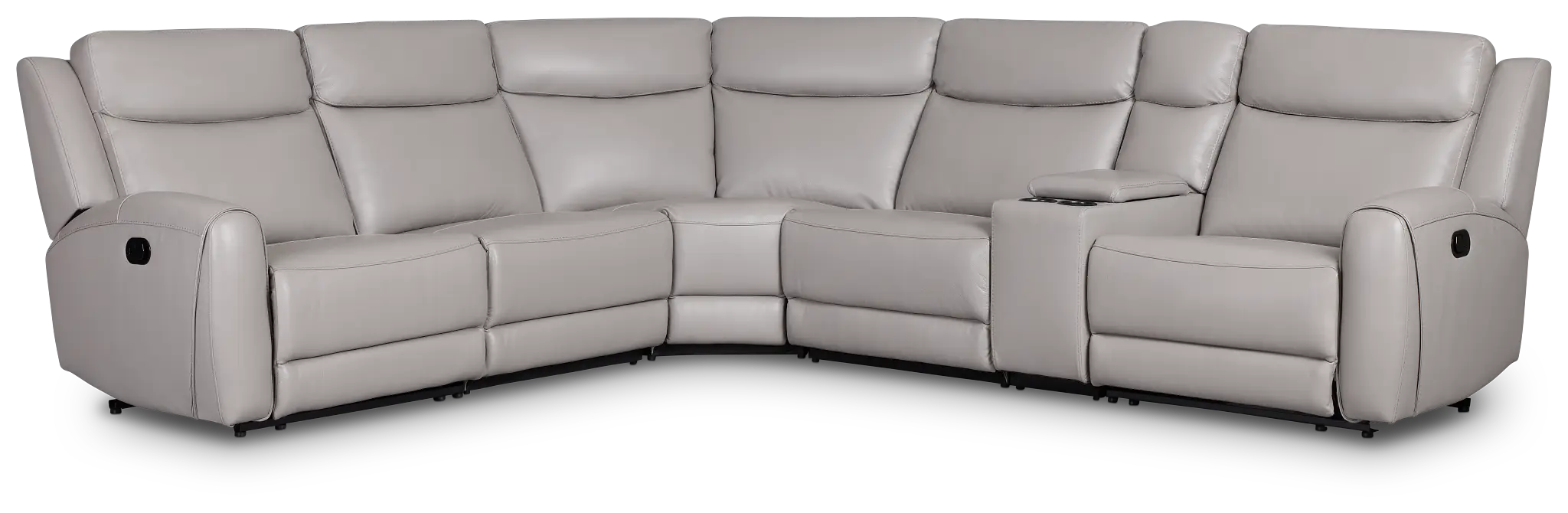 Walker Light Gray Lthr/vinyl Medium Dual Manual 2-arm Sectional Walker Light Gray Lthr/vinyl Medium Dual Manual 2-arm Sectional