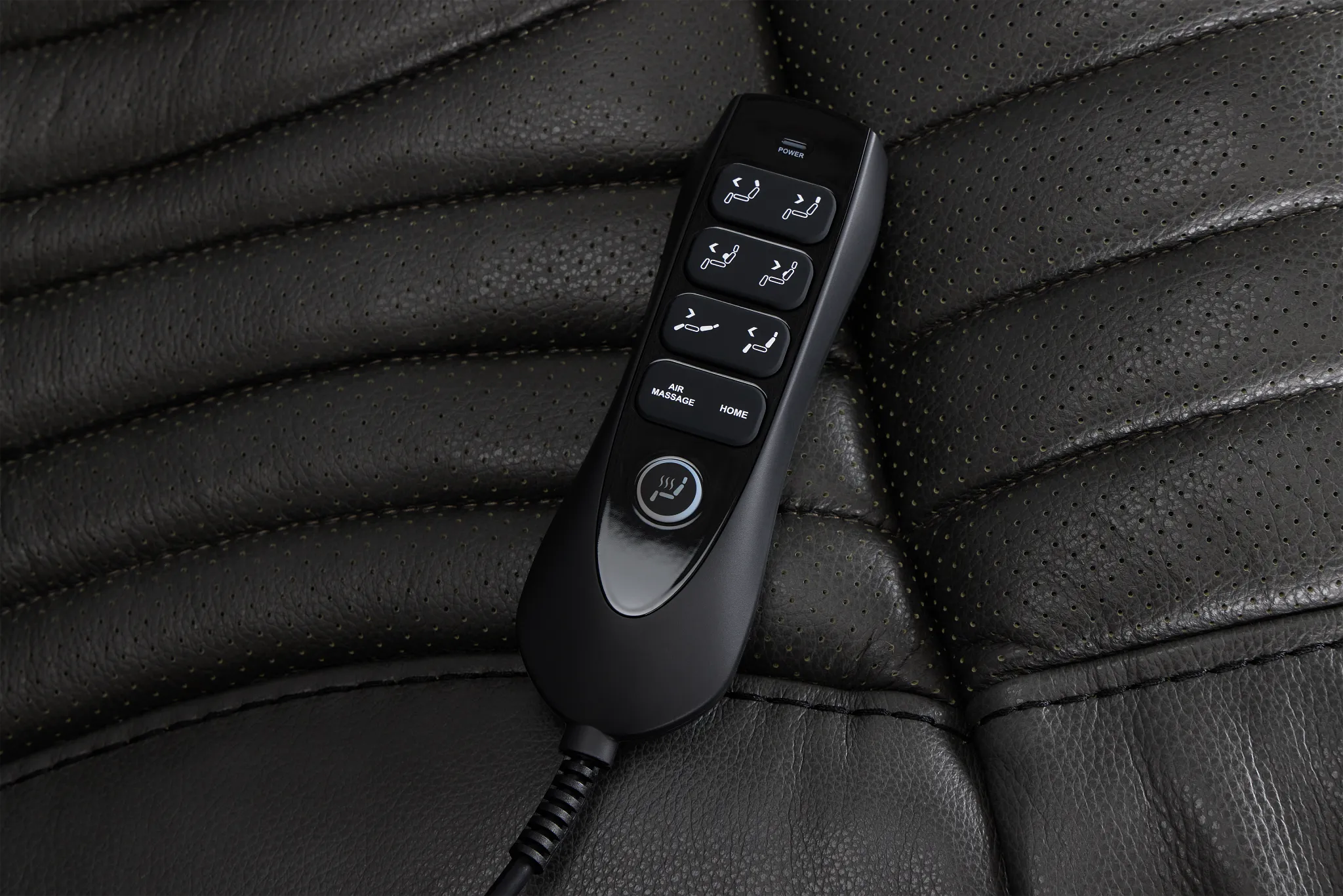 Nova Dark Gray Lthr/vinyl Power Recliner W/ Massage