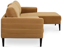 Nala Light Brown Velvet Right Chaise Sectional