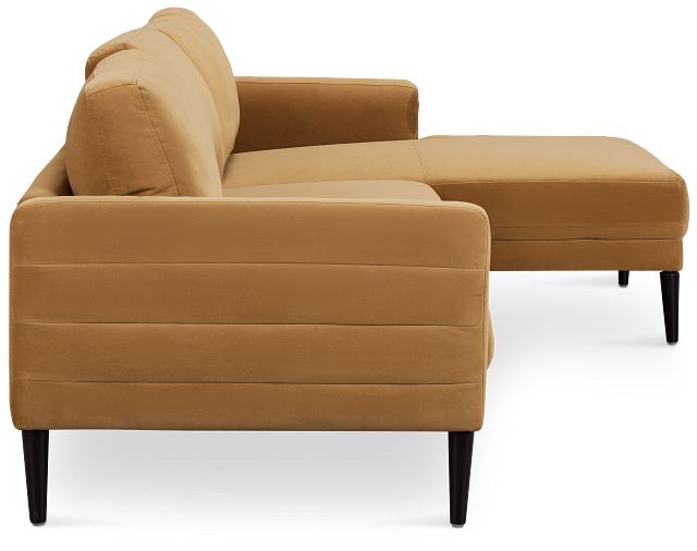 Nala Light Brown Velvet Right Chaise Sectional