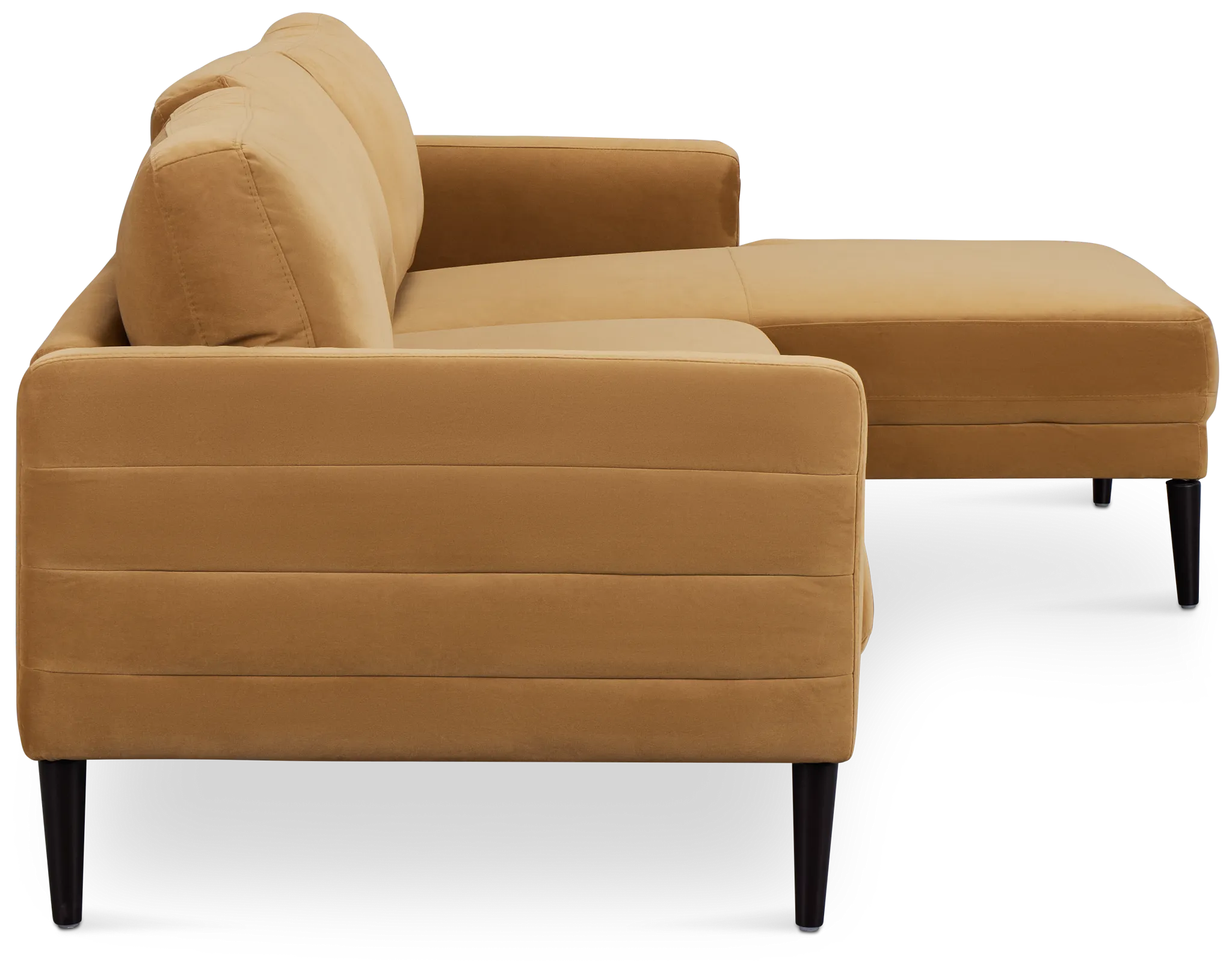 Nala Light Brown Velvet Right Chaise Sectional