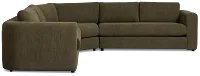 Alma Dark Green Fabric Small 2-arm Wedge Sectional