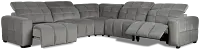 Gemma Light Gray Velvet Small Left Chaise Power Reclining Sectional