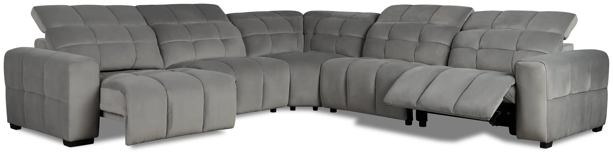 Gemma Light Gray Velvet Small Left Chaise Power Reclining Sectional Gemma Light Gray Velvet Small Left Chaise Power Reclining Sectional