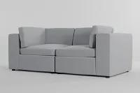 Destin Delray Light Gray Fabric 2-piece Modular Sofa