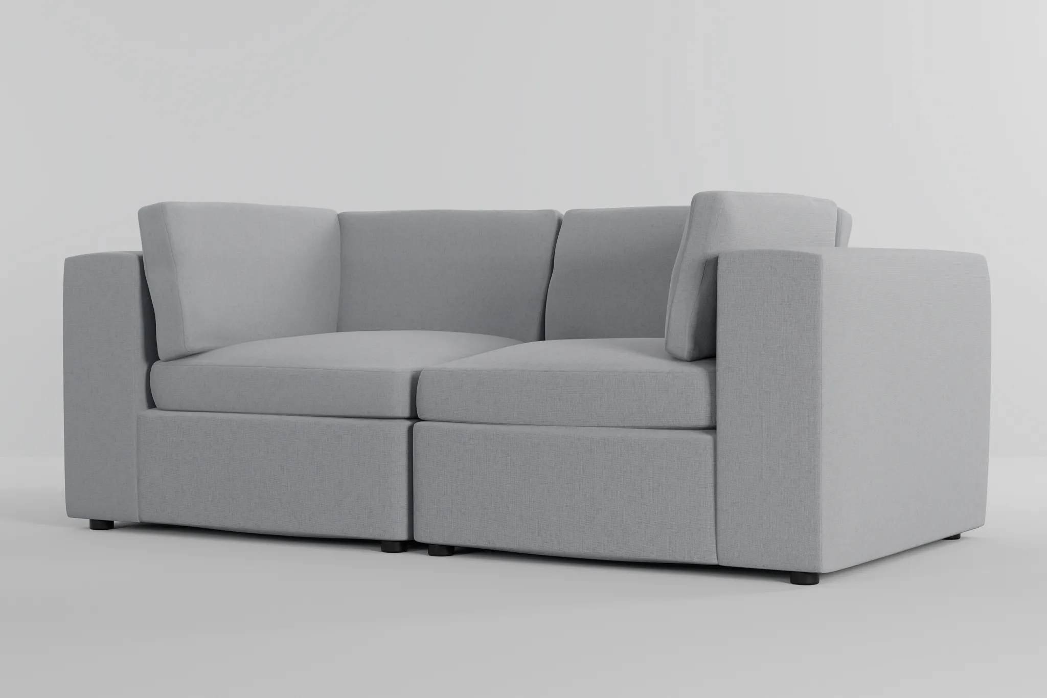 Destin Delray Light Gray Fabric 2-piece Modular Sofa