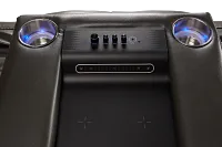 Fallon Dark Gray Lthr/vinyl Power Reclining Sofa W/ Massage