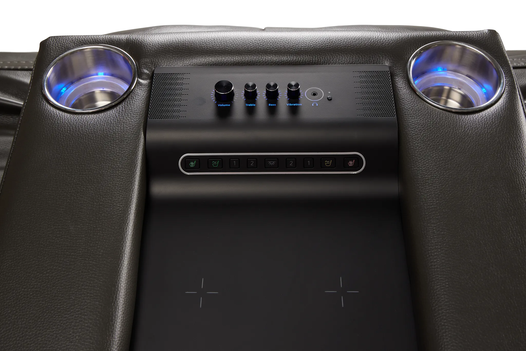 Fallon Dark Gray Lthr/vinyl Power Reclining Sofa W/ Massage