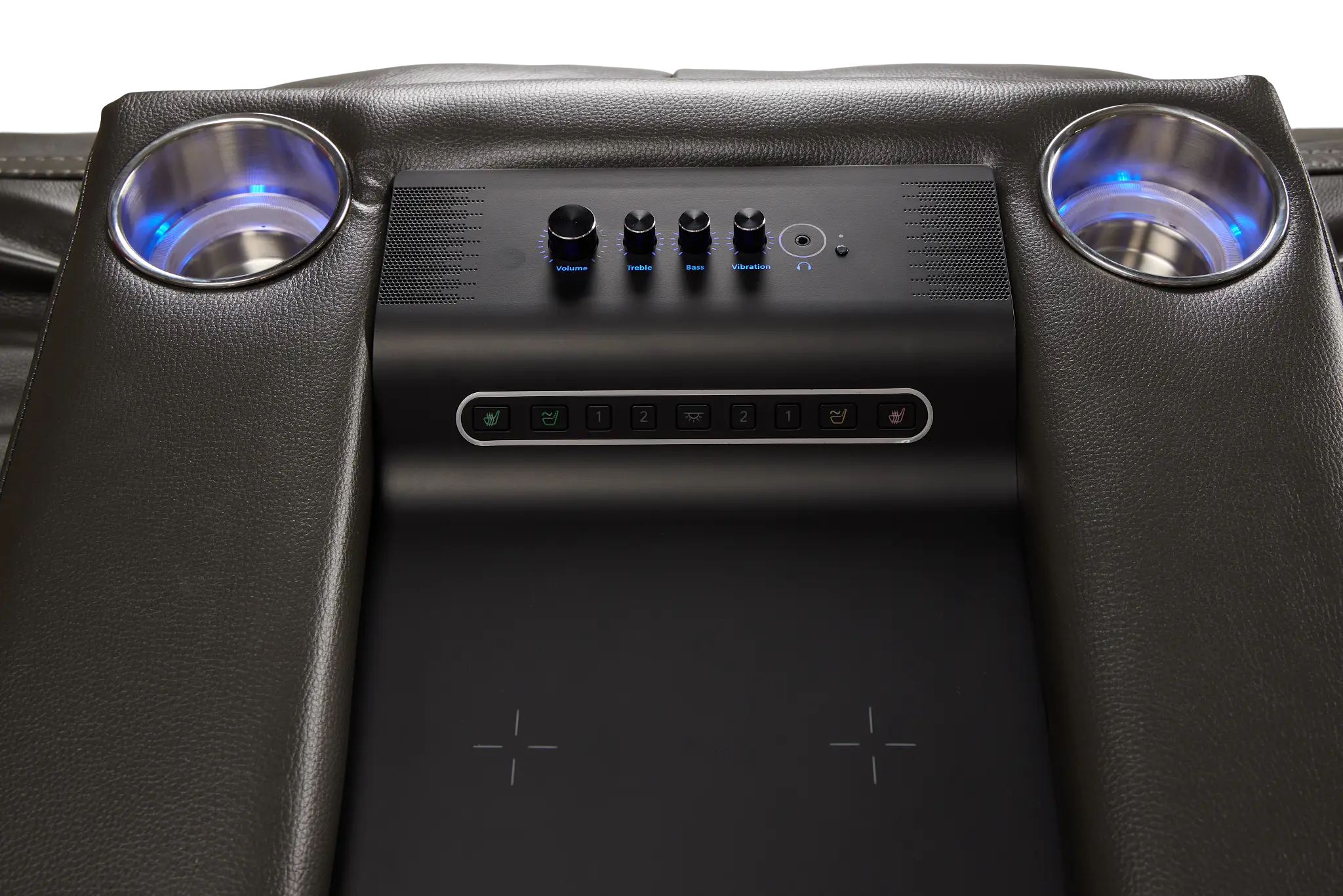 Fallon Dark Gray Lthr/vinyl Power Reclining Sofa W/ Massage Fallon Dark Gray Lthr/vinyl Power Reclining Sofa W/ Massage