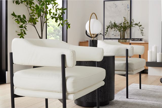 Sebby White Micro Accent Chair