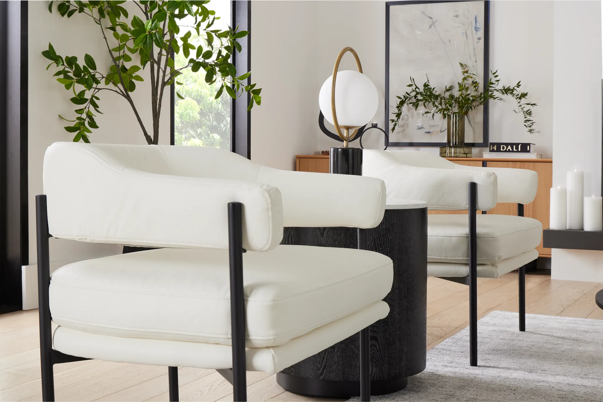 Sebby White Micro Accent Chair