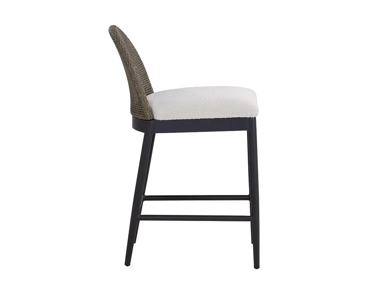 Selma Whitegray 24" Upholstered Barstool