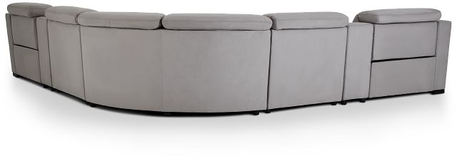 Sentinel Light Gray Micro Large Dual Power Sectional With Music Console (5)