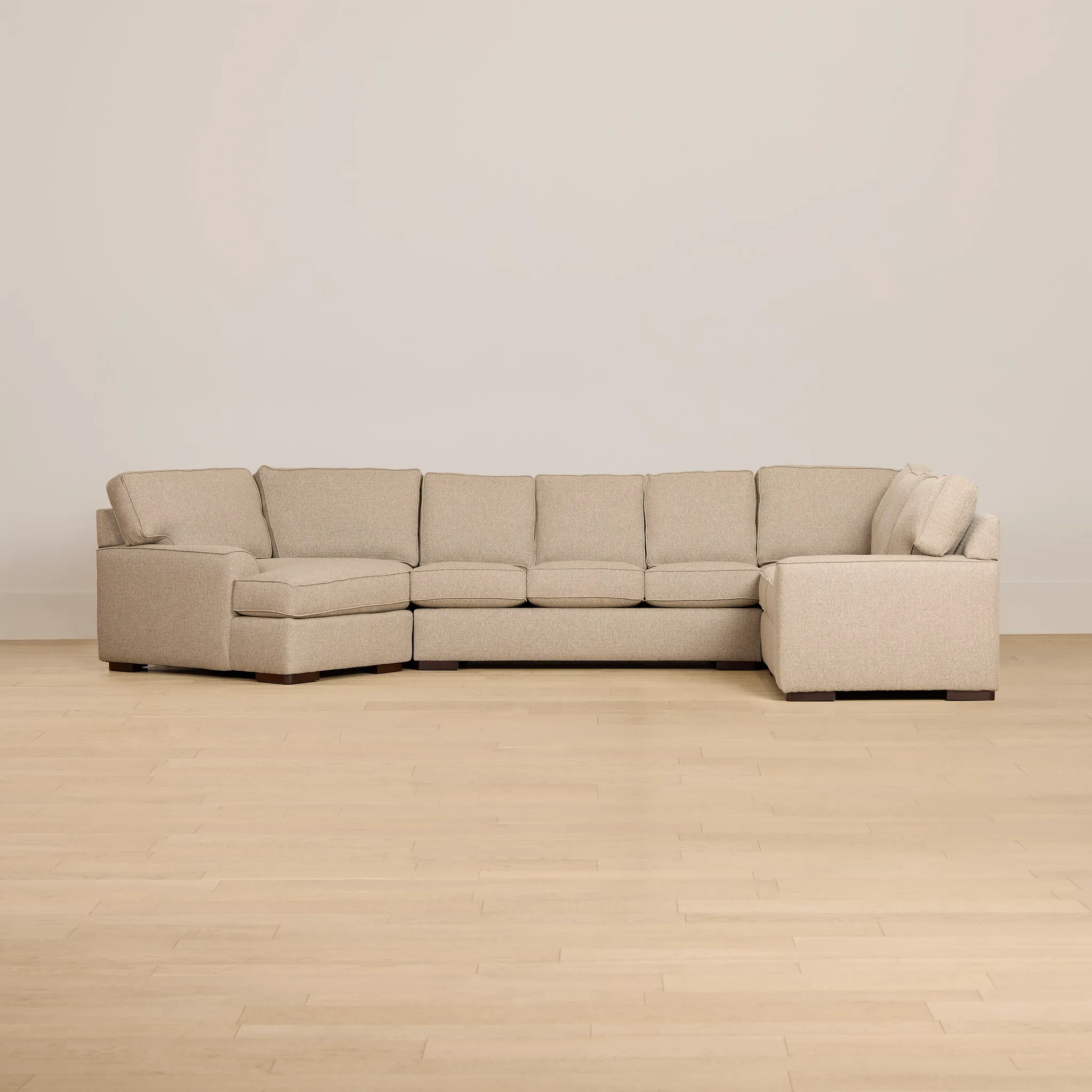 Sinclair Brown Fabric Left Cuddler Memory Foam Sleeper Sectional
