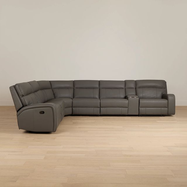 Rhett Gray Micro Large Two-arm Manually Reclining Sectional
