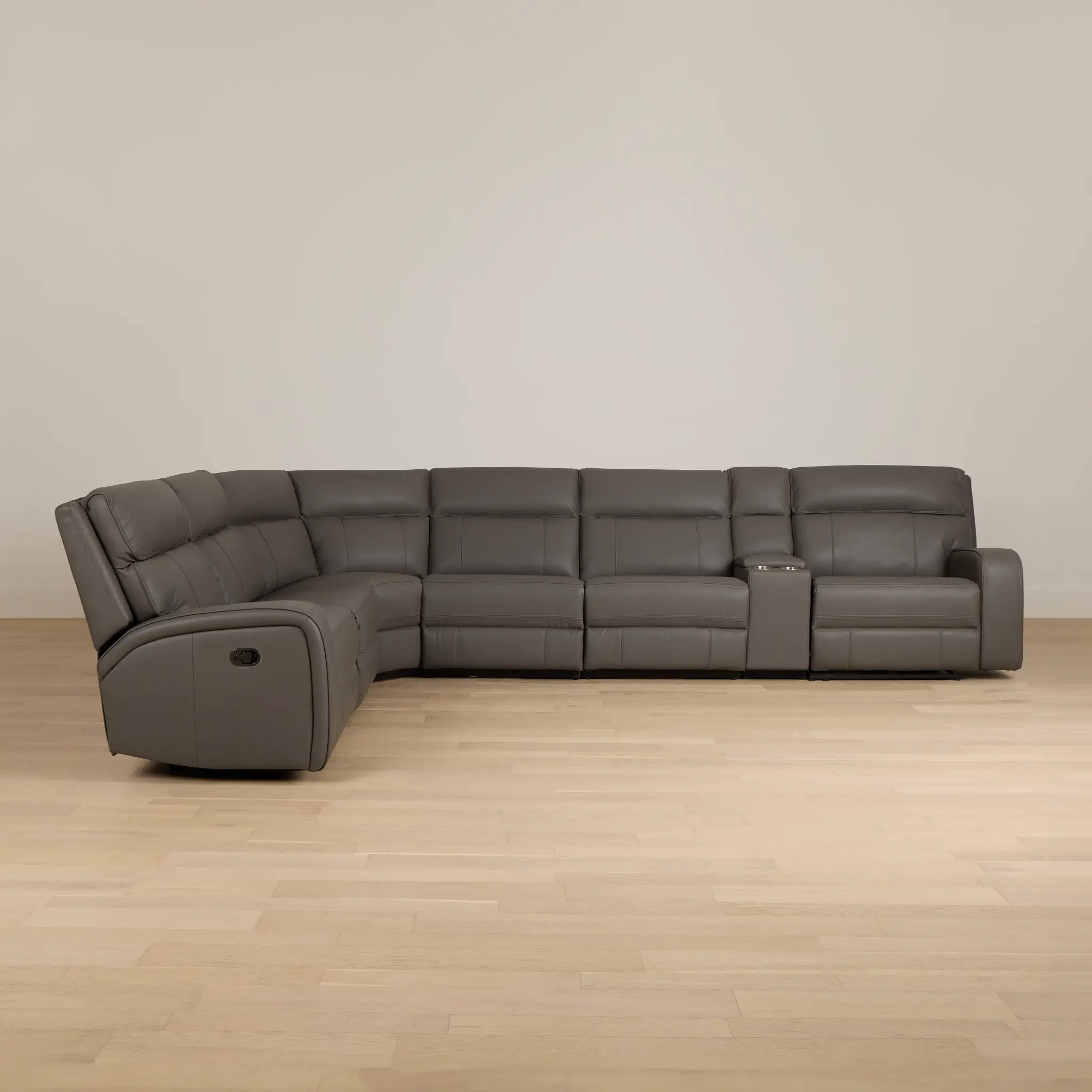 Rhett Gray Micro Large Two-arm Manually Reclining Sectional Rhett Gray Micro Large Two-arm Manually Reclining Sectional