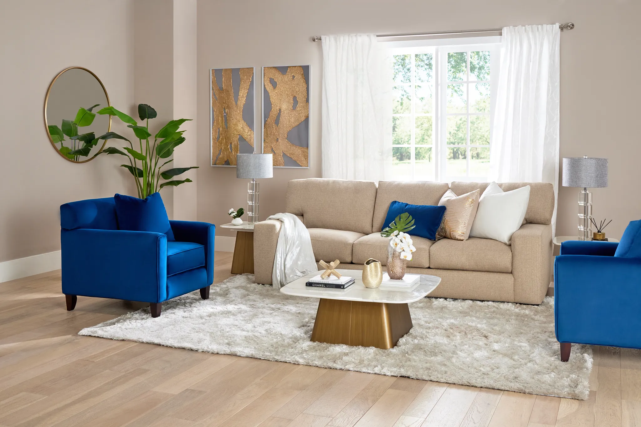 Veronica 104" Khaki Down Sofa