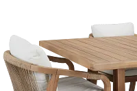 Laguna Light Tone 66" Rectangular Table & 4 White Cushioned Chairs