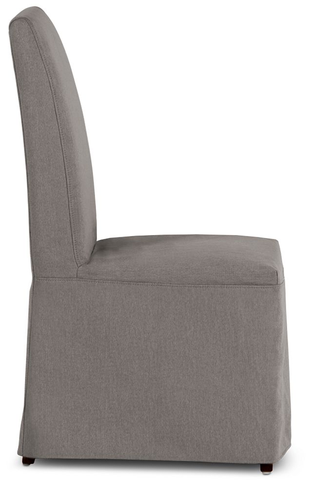 Harbor Dark Gray Long Slipcover Chair With Dark-tone Leg (2)