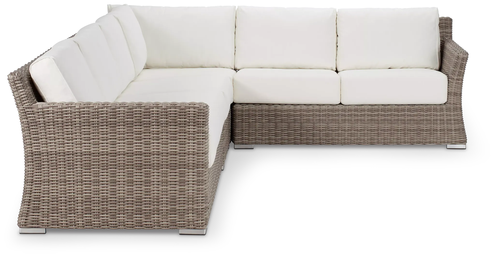 Raleigh White Woven Large Two-arm Sectional
