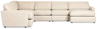 Maxwell Light Gray Fabric Large Right Chaise Sectional