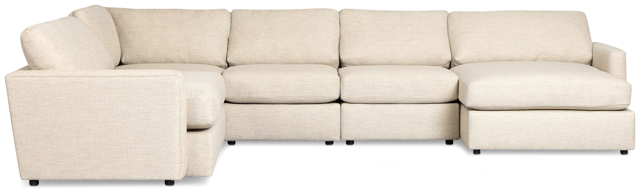 Maxwell Light Gray Fabric Large Right Chaise Sectional