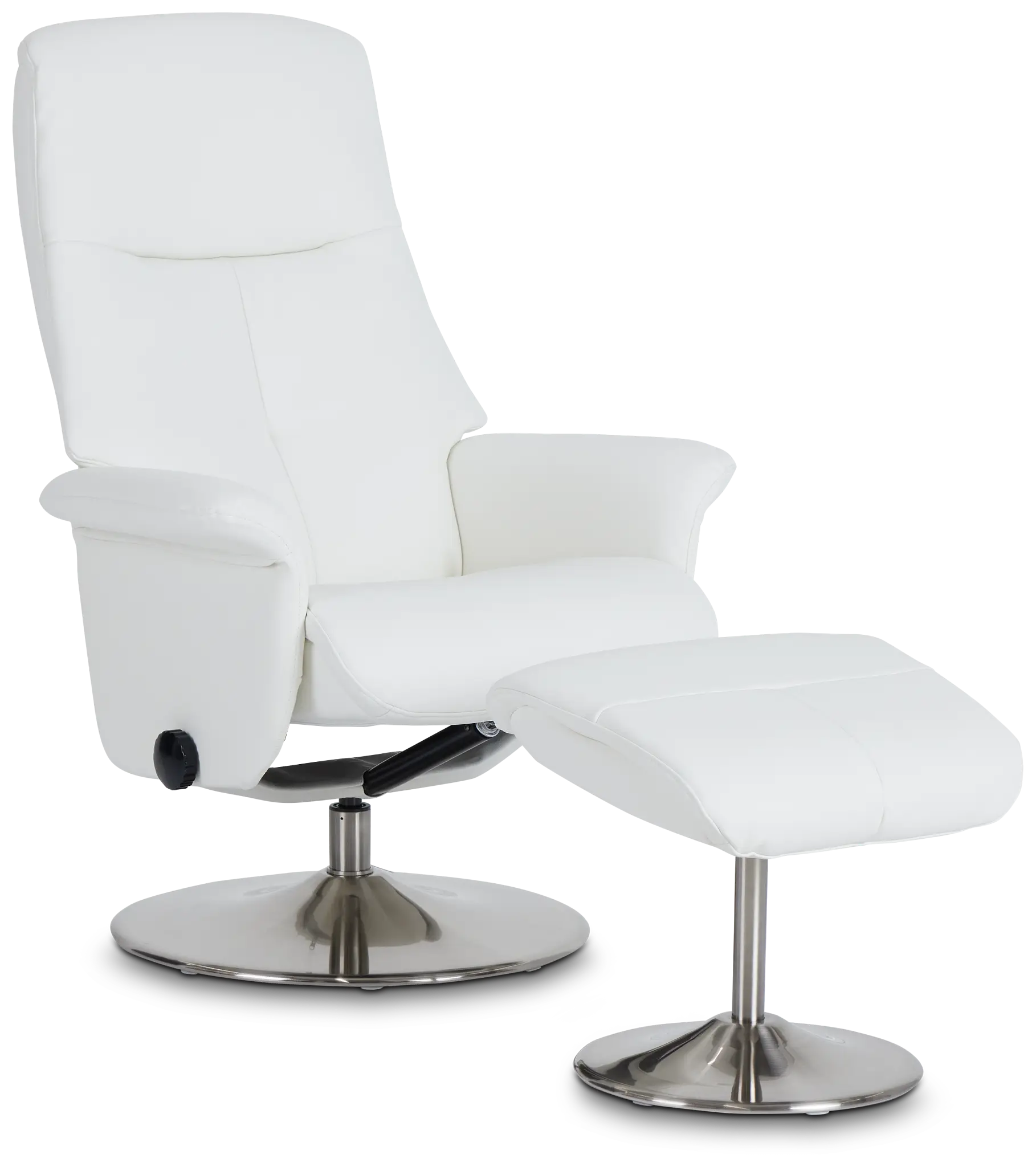 Evans White Micro Recliner & Ottoman Evans White Micro Recliner & Ottoman
