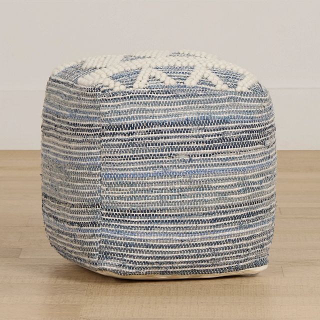 Belo Blue Accent Pouf