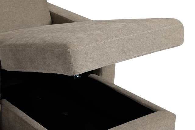 Addie Gray Fabric Medium Right Chaise Sleeper Sectional With Console