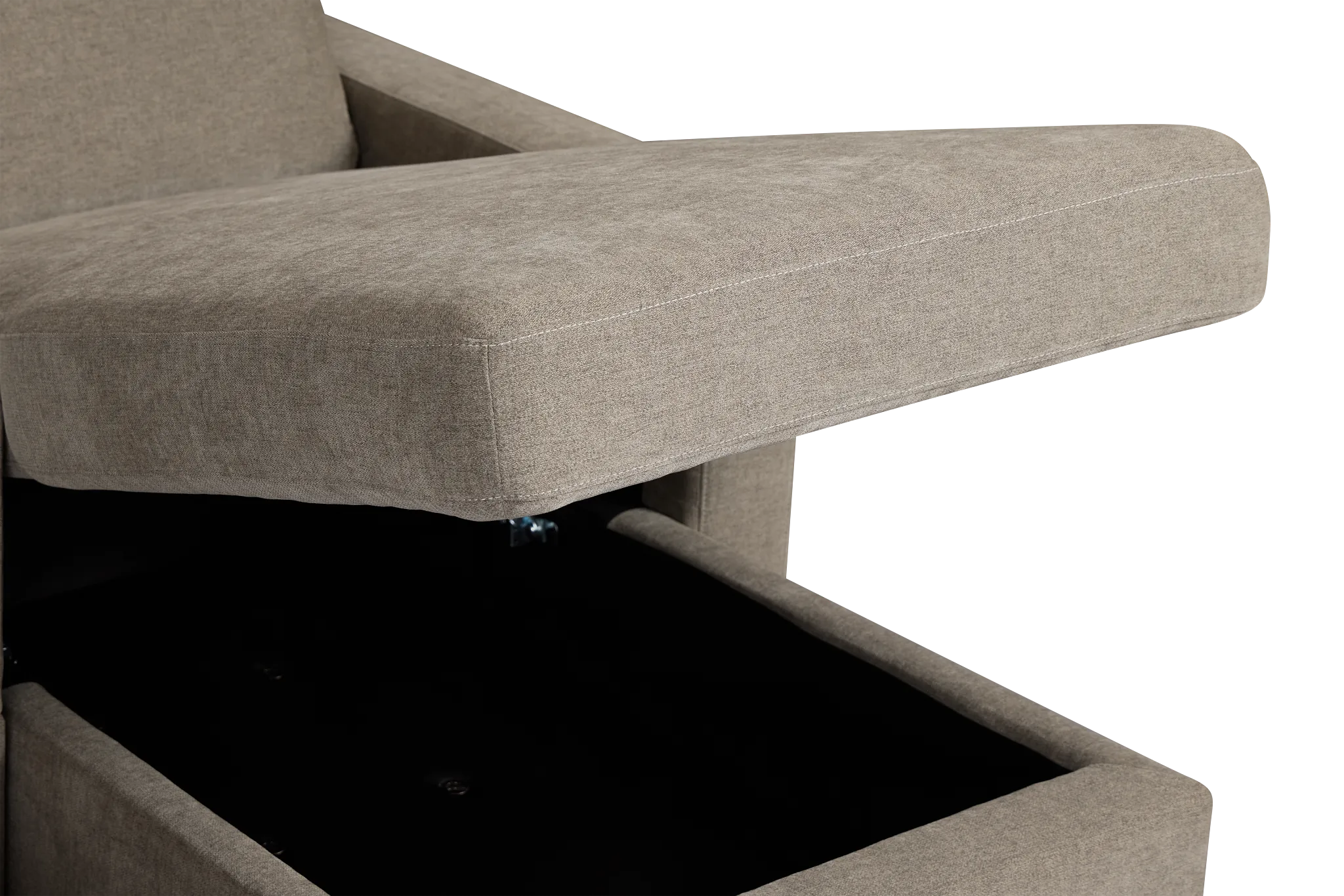 Addie Gray Fabric Medium Right Chaise Sleeper Sectional With Console