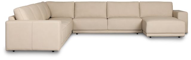 Kellan Ivory Leather Large Right Chaise Sectional