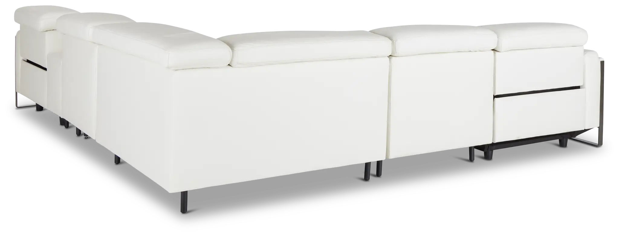 Atlas White Lthr/vinyl Medium Dual Power 2-arm Reclining Sectional Atlas White Lthr/vinyl Medium Dual Power 2-arm Reclining Sectional