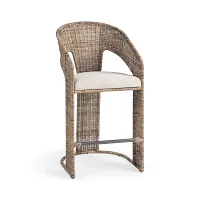 Isa Light Beige Woven 24" Barstool