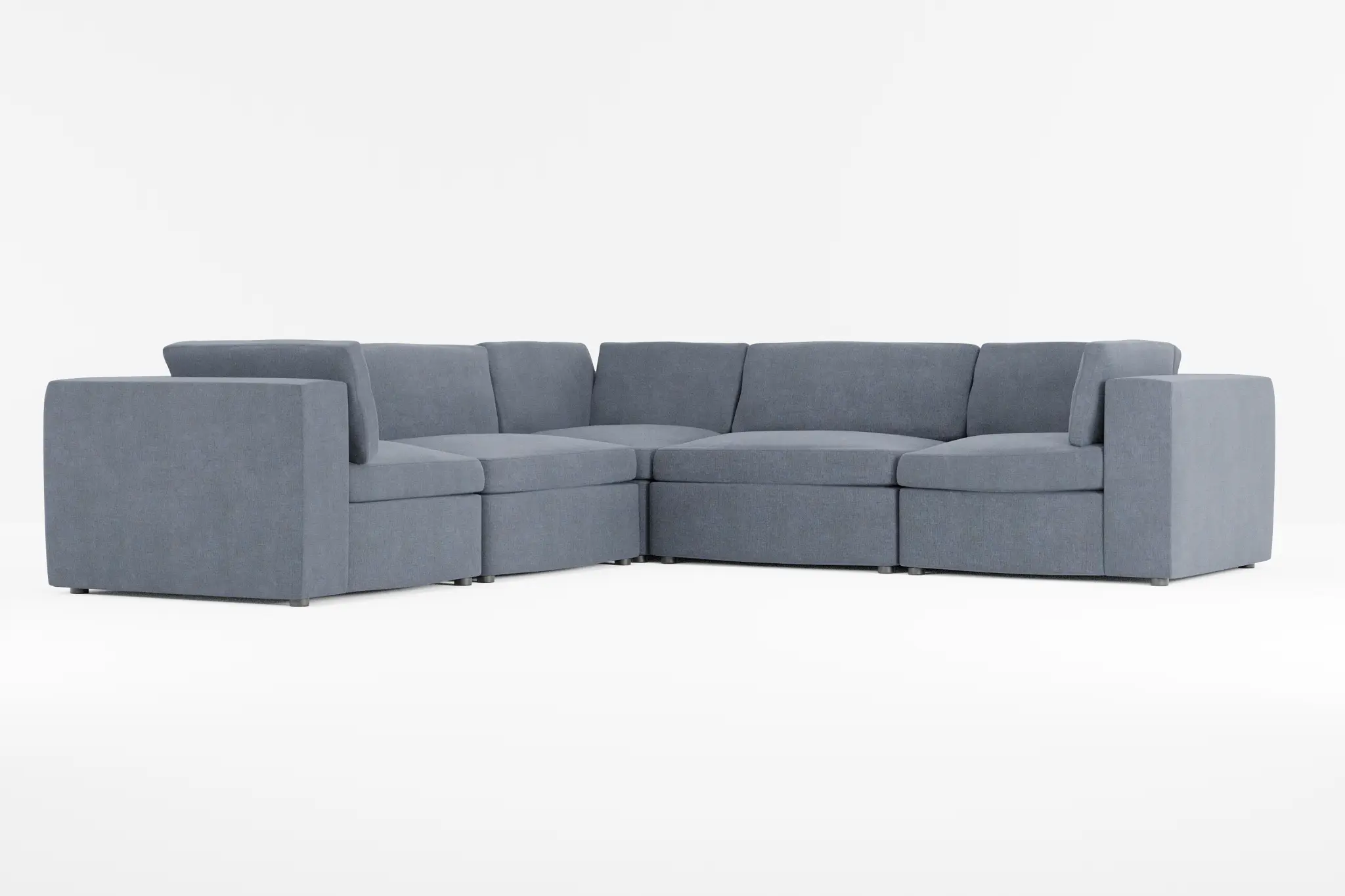 Destin Victory Dark Blue Fabric 5-piece Modular Sectional Destin Victory Dark Blue Fabric 5-piece Modular Sectional