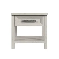 Sansa White Square End Table