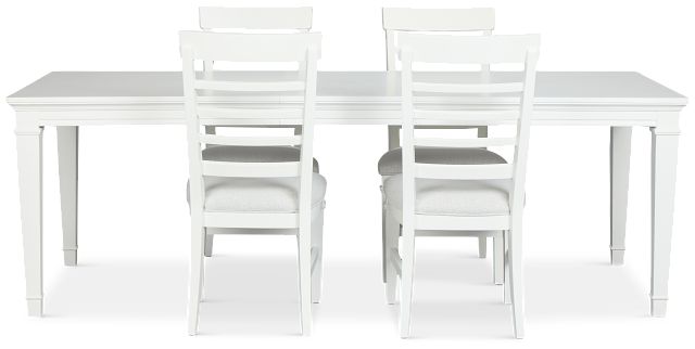 Cape Cod Ivory Rect Table & 4 Upholstered Chairs